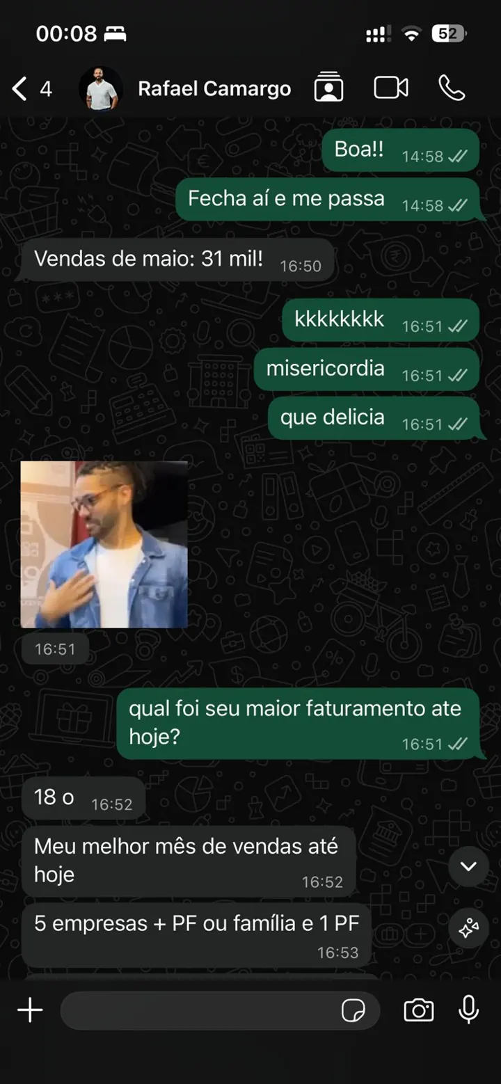 Print de conversa de venda